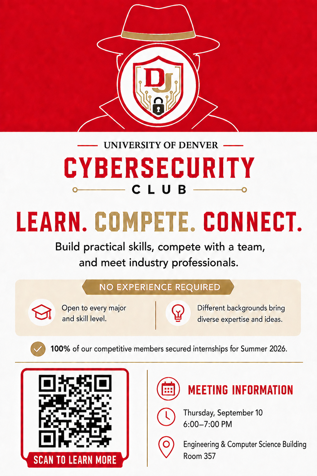 DU Cyber Club kickoff flyer, September 2026